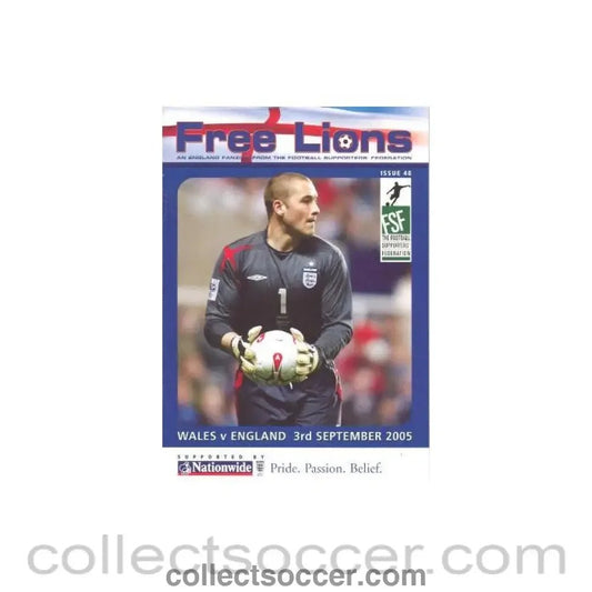 2005 Wales v England official programme 03/09/2005 FreeLions programme of the Football Supporters' Federation - Collect Soccer