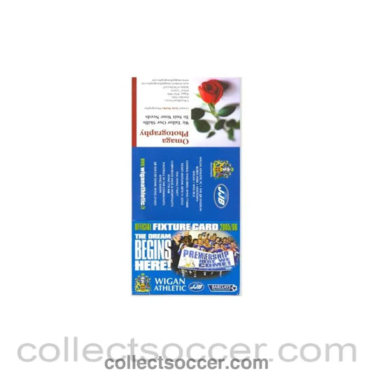 2005 - Wigan Athletic Fixture Card 2005-2006