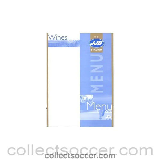 2005 - Wigan Athletic v Chelsea Menu Wine List 14/08/2005 first ever Chelsea visit to Wigan