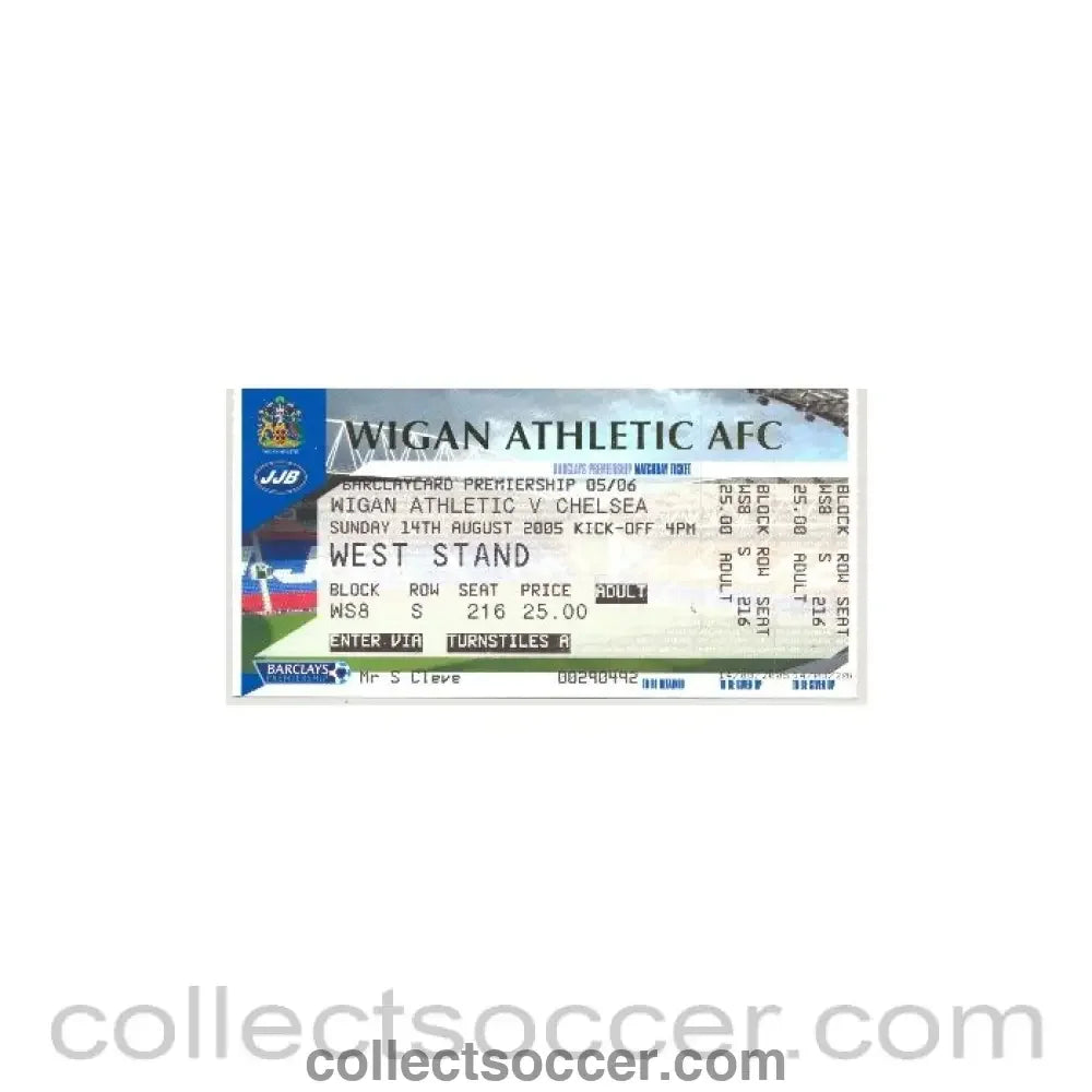 2005 - Wigan Athletic v Chelsea Ticket 14/08/2005
