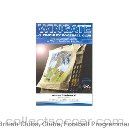 2005 - Wingate & Finchley vChelsea XI opfficial programme 02/08/2005
