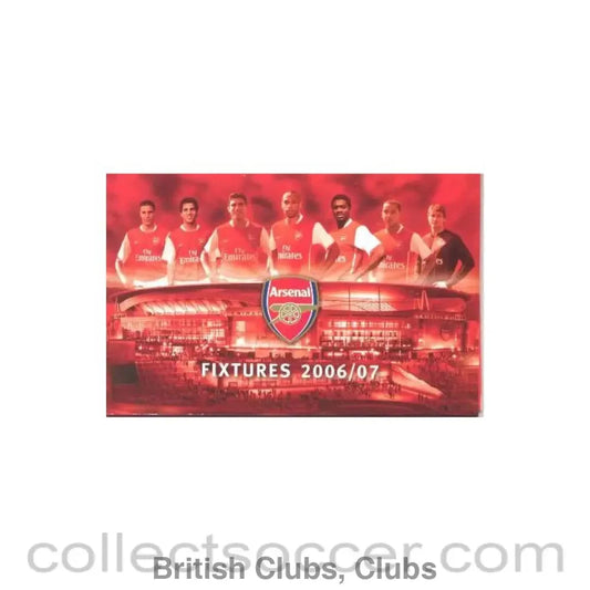 2006 - Arsenal fixtures 2006-2007