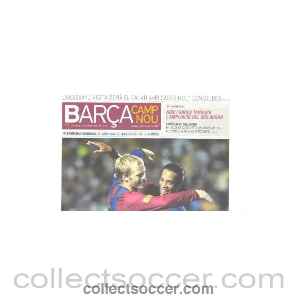 2006 - Barcelona v Chelsea Barka Barcelona FC's newspaper in Spanish of 28/10/2006 about the game and other Barcelona FC news - Collect Soccer