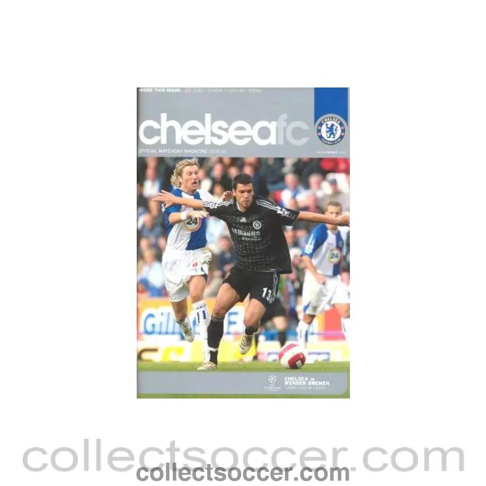 2006 - Chelsea v Werder Bremen official programme 12/09/2006 - Collect Soccer
