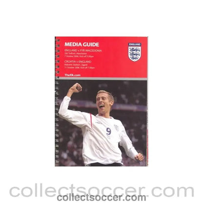 2006 - England v Macedonia 07/10/2006 and Croatia v England 11/10/2006 Media Guide - Collect Soccer