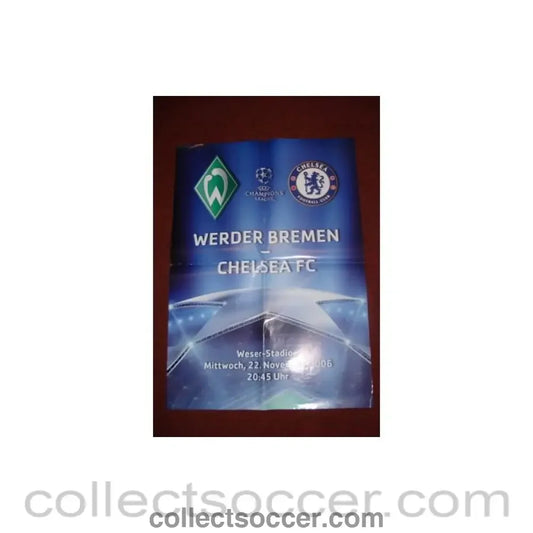 2006 - Werder Bremen Germany v Chelsea 22/11/2006 large colout poster