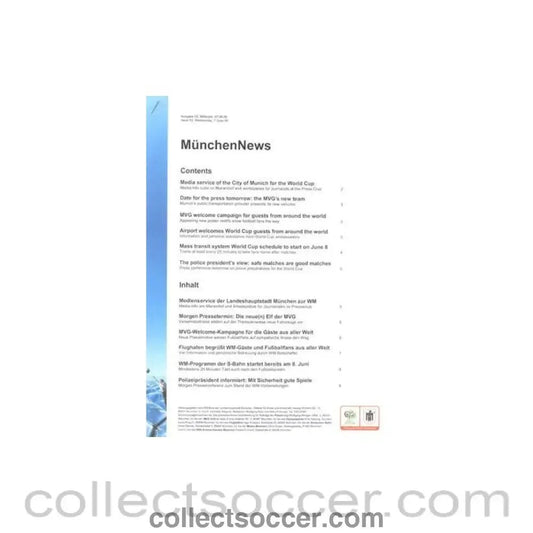 2006 World Cup Germany Munich News bulletin for the media Issue 2 of 07/06/2006 - Collect Soccer