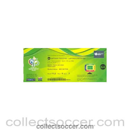 2006 - World Cup Germany 2006 Winner Match 61 v Winner Match 62 press pass 09/06/2006