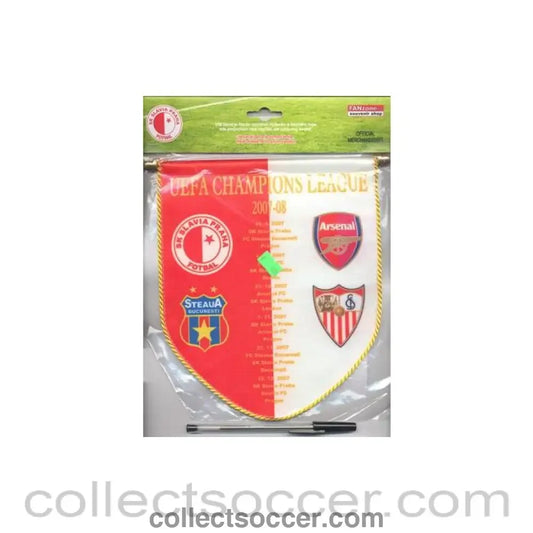 2007 -2008 Champions League pennant Arsenal Sevilla Slavia Prague and Steaua