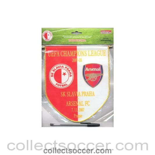 2007 -2008 Champions League pennant Slavia Prague v Arsenal 07/11/2007