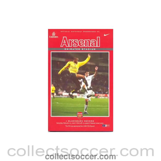 2007 - Arsenal v Blackburn Rovers official programme 17/02/2007