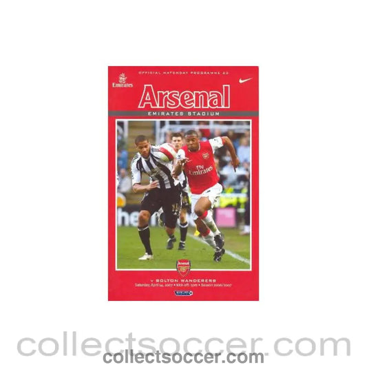 2007 - Arsenal v Bolton Wanderers official programme 14/04/2007