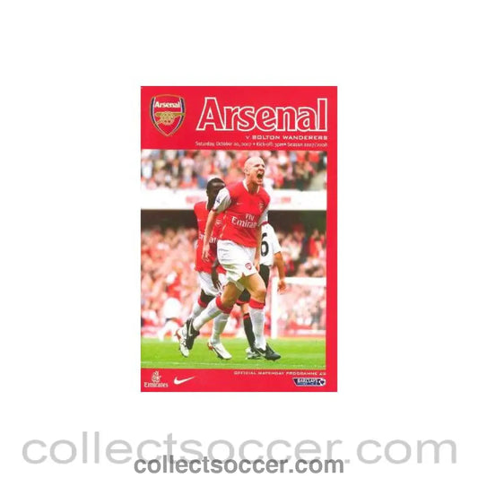 2007 - Arsenal v Bolton Wanderers official programme 20/10/2007