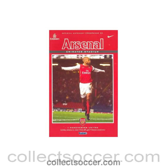 2007 - Arsenal v Manchester United official programme 21/01/2007