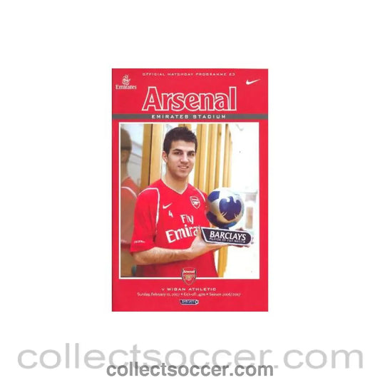 2007 - Arsenal v Wigan Athletic official programme 11/02/2007