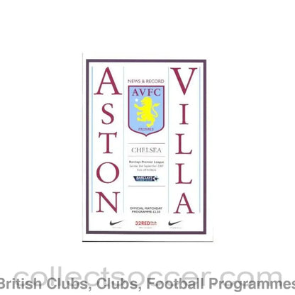 2007 - Aston Villa vChelsea official programme 02/09/2007 Premier League