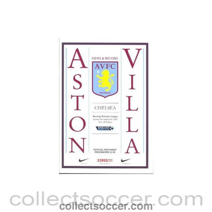 2007 - Aston Villa vChelsea official programme 02/09/2007 Premier League - Collect Soccer