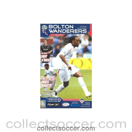 2007 - Bolton Wanderers vChelsea official programme 07/10/2007 Premier League - Collect Soccer
