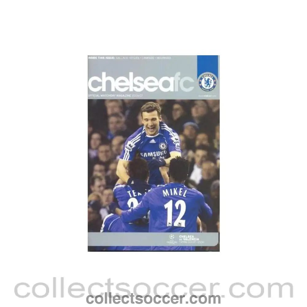2007 - Chelsea v Valencia official programme 04/04/2007 - Collect Soccer