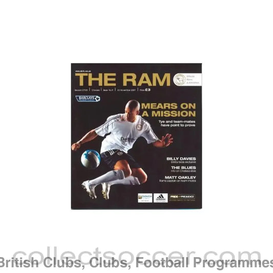 2007 - Derby County vChelsea official programme 24/11/2007 Premier League