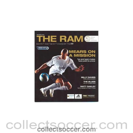 2007 - Derby County vChelsea official programme 24/11/2007 Premier League - Collect Soccer