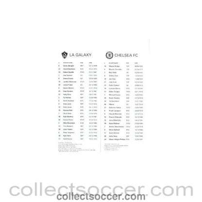 2007 - LA Galaxy v Chelsea official programme 14/07/2007 - Collect Soccer