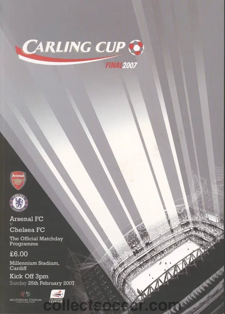 2007 League Cup Final Programme Arsenal v Chelsea - Collect Soccer