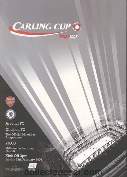 2007 League Cup Final Programme Arsenal v Chelsea - Collect Soccer