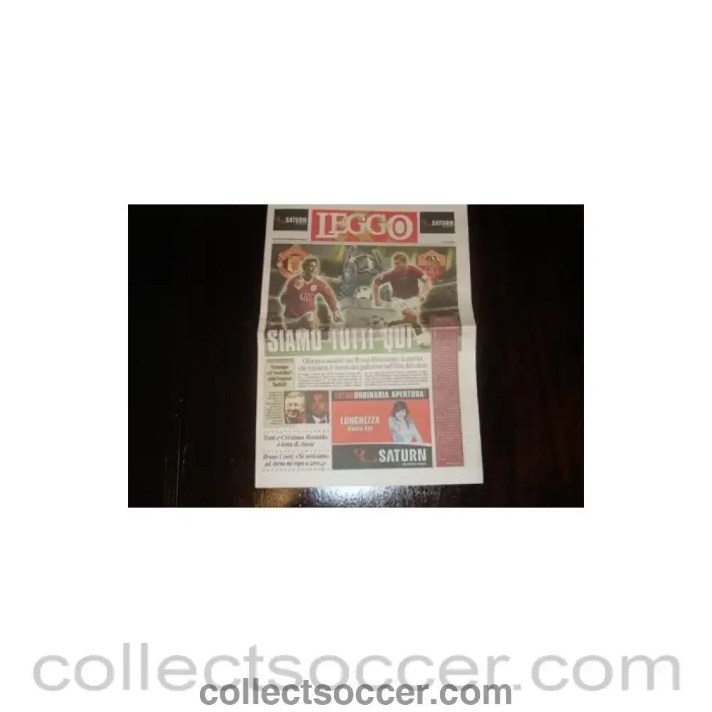 2007 - Leggo newspaper of 04/04/2007 about the match Roma v Manchester United - Collect Soccer