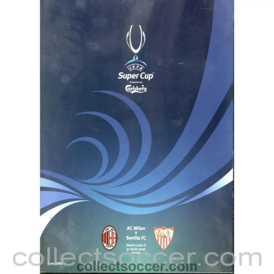 2007 Super Cup Official Programme AC Milan v Seville - Collect Soccer