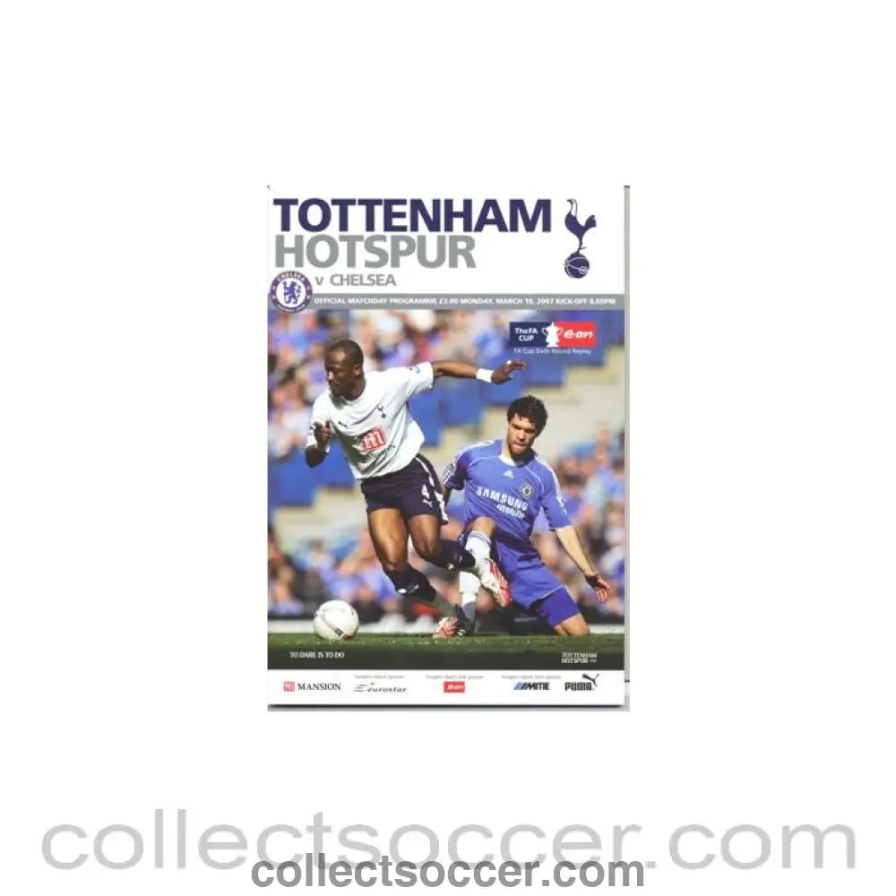 2007 - Tottenham Hotspur v Chelsea official programme 19/03/2007 - Collect Soccer