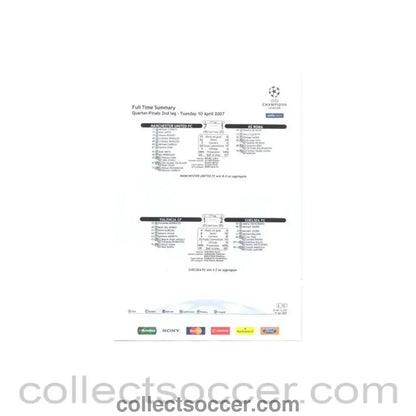 2007 - Valencia v Chelsea Full Time Summary colour 10/04/2007 Champions League