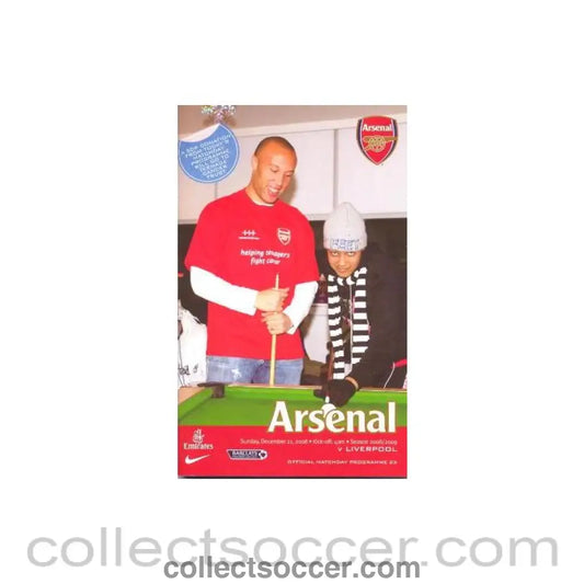 2008 - Arsenal v Liverpool official programme 21/12/2008
