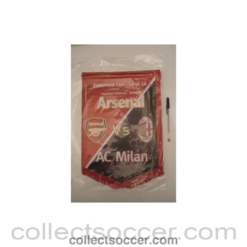 2008 - Arsenal v Milan European Cup 20/02/2008 in the UK and 04/03/2008 in Italy pennant