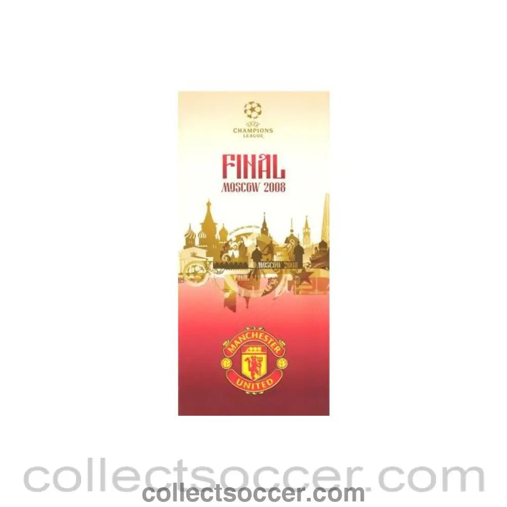 2008 Champions League Final in Moscow Manchester United leaflet - Collect Soccer