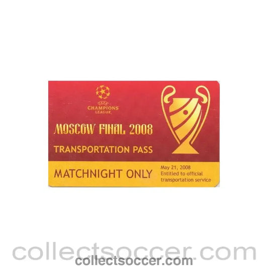 2008 Champions League Final in Moscow Transportation Pass
