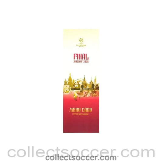 2008 Champions League Final Manchester United v Chelsea im Moscow Menu of the Petrovsky Lounge