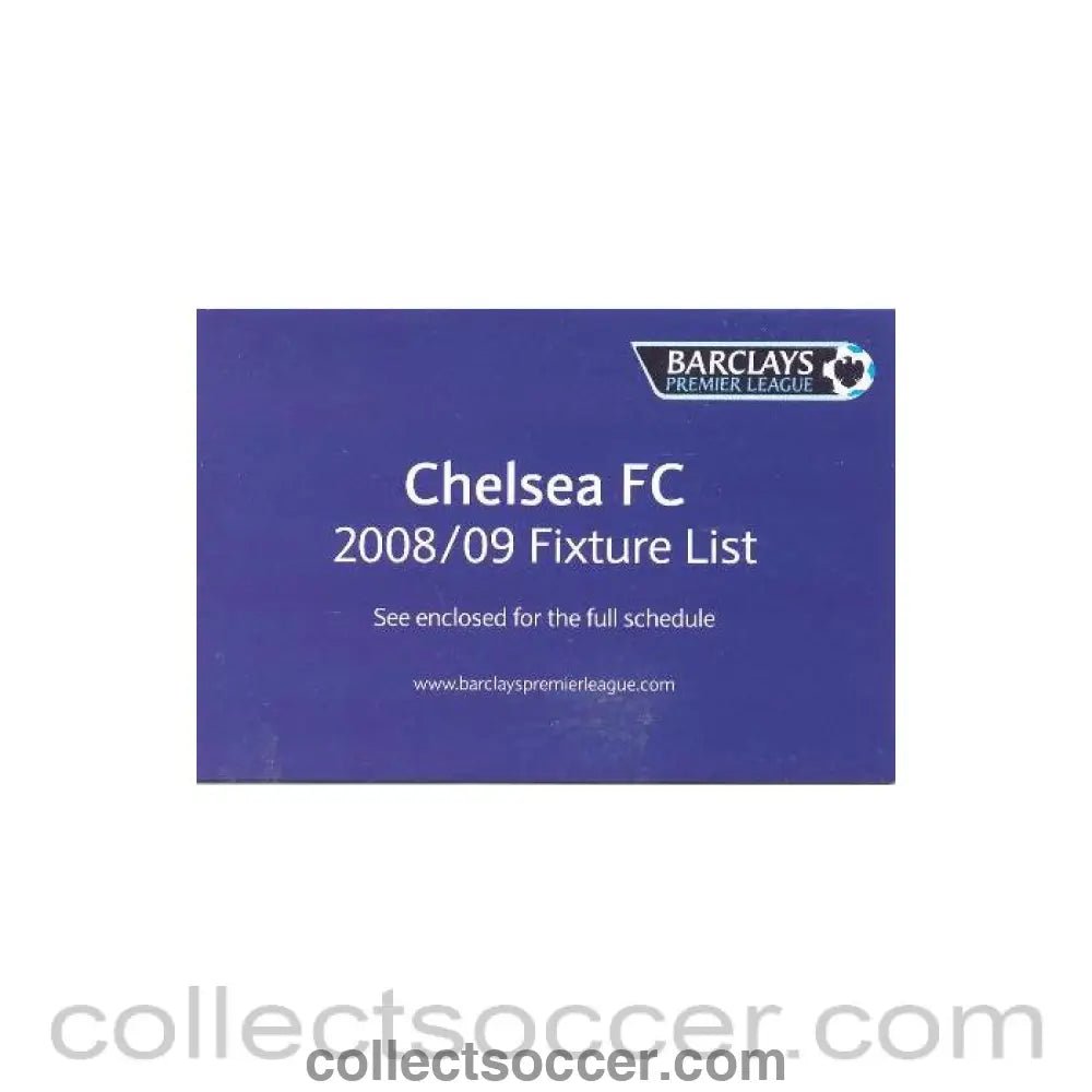 2008 - Chelsea Fixtures 2008-2009 - Collect Soccer