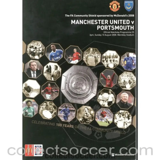 2008 Community Shield Programme Manchester United v Portsmouth - Collect Soccer