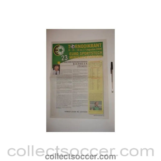 2008 - Euro Miniementornool Bierbeek Youth Tournament August 2008 official newspaper - like programme - Collect Soccer