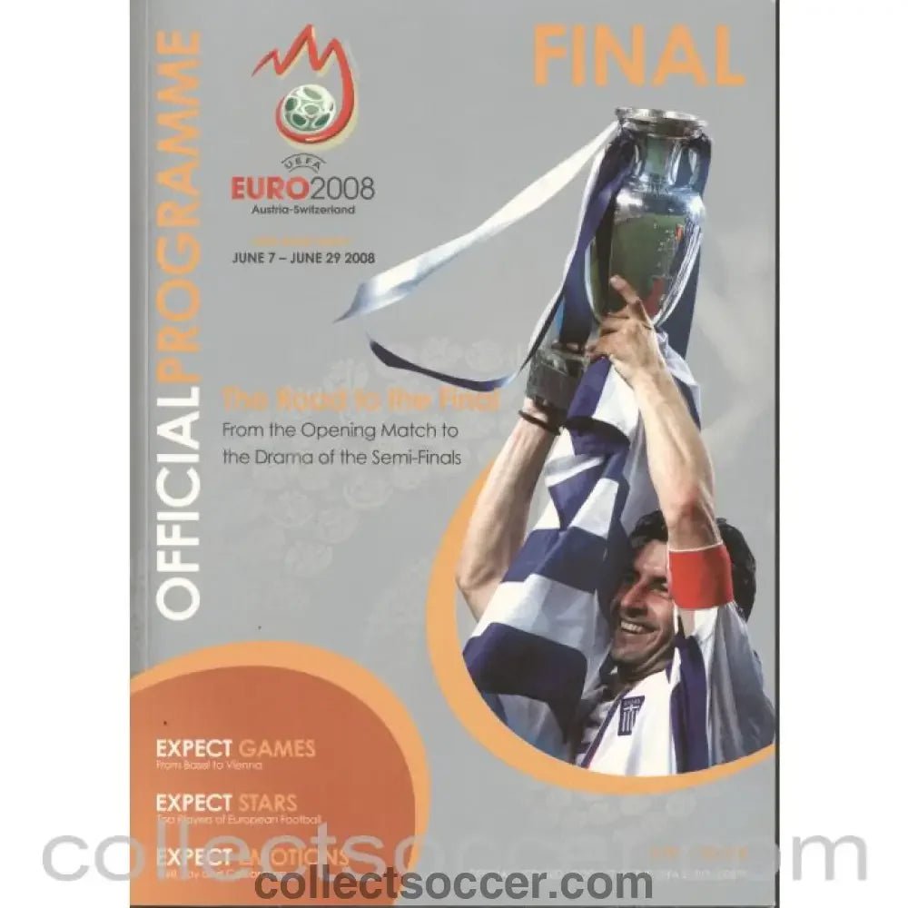 2008 European Championship Final Programme Spain v Germany - English Edition - Collect Soccer