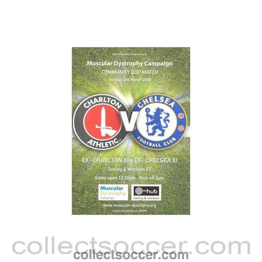 2008 - Ex-Charlton Athletic XI v Ex-Chelsea XI Official Programme 02/03/2008