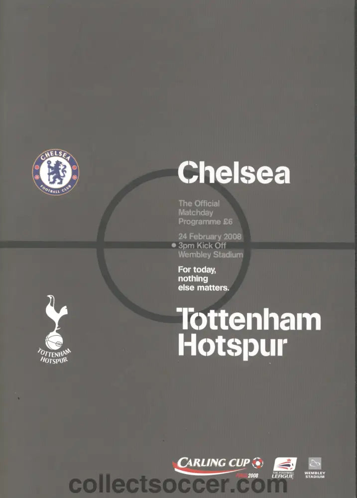 2008 League Cup Final Official Programme Chelsea v Tottenham Hotspur