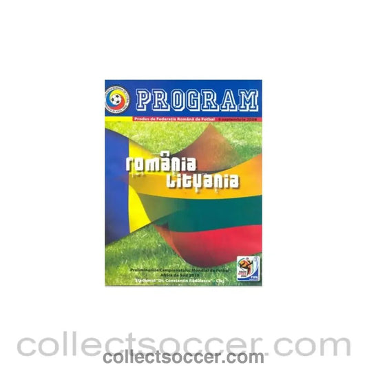 2008 Romania v Lithuania programme in Romanian 06/09/2008 - Collect Soccer