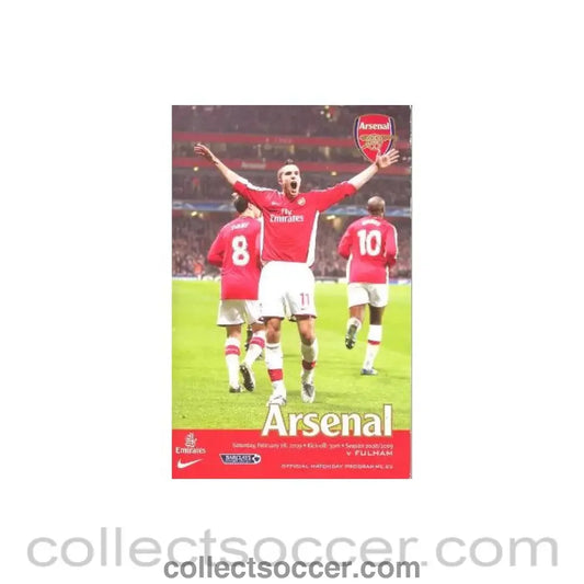 2009 - Arsenal v Fulham Press Accreditation in Wallet 28/02/2009