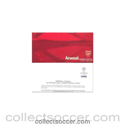 2009 - Arsenal v Roma Press Accreditation Wallet 24/02/2009 - Collect Soccer