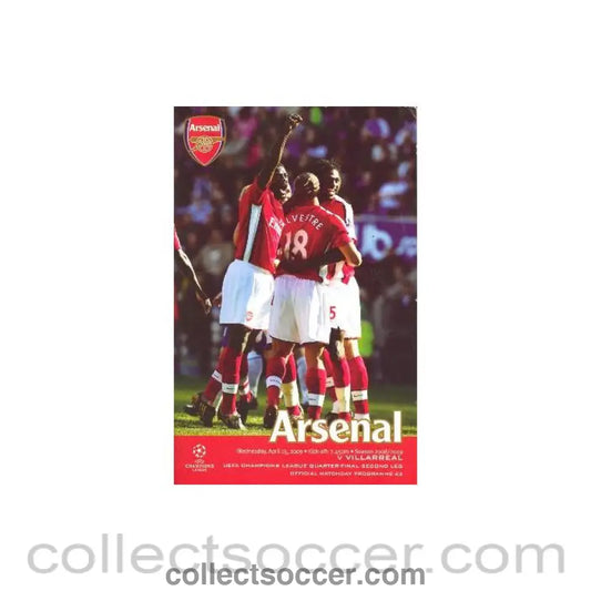 2009 - Arsenal v Villareal official programme 15/04/2009