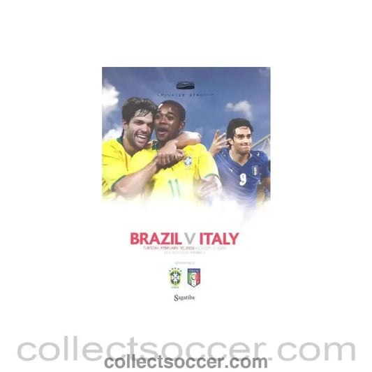 2009 Brazil v Italy official programme 10/02/2009 international friendly match on Emirates Stadium - Collect Soccer