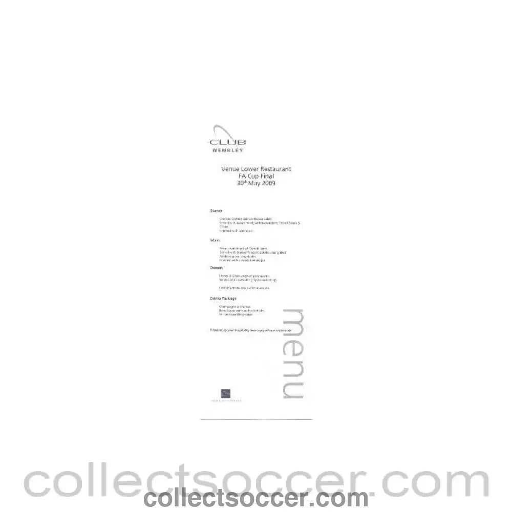2009 - Chelsea v Everton FA Cup Final 30/05/2009 Menu