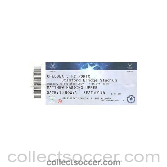 2009 - Chelsea v Porto ticket 15/09/2009